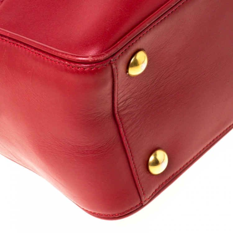 Pre Owned  Saint Laurent Red Leather Rive Gauche Crossbody Bag