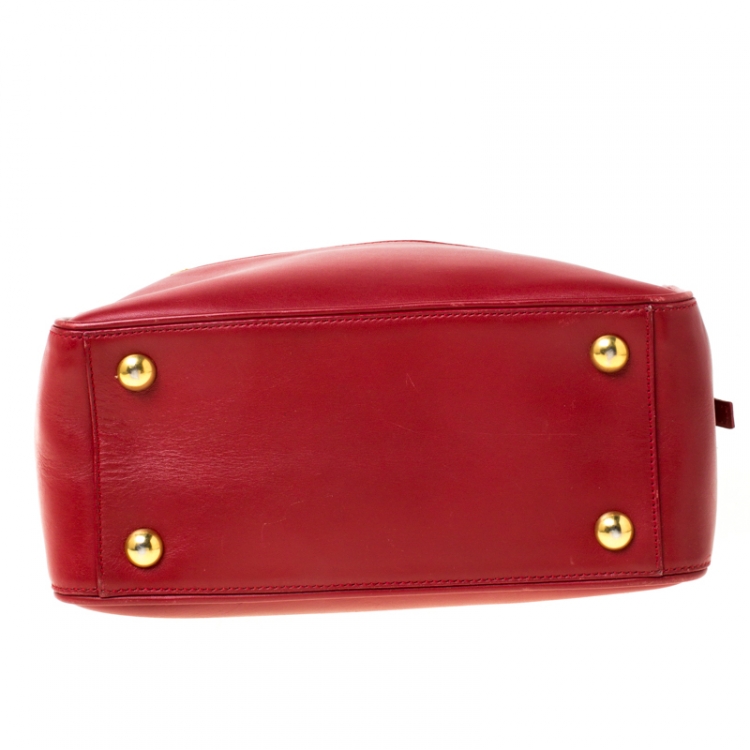Pre Owned  Saint Laurent Red Leather Rive Gauche Crossbody Bag