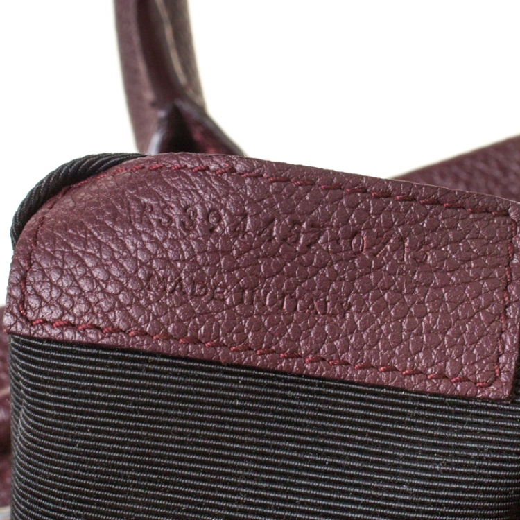 Pre Owned Saint Laurent Paris Burgundy Leather Medium Cabas Rive Gauche Tote