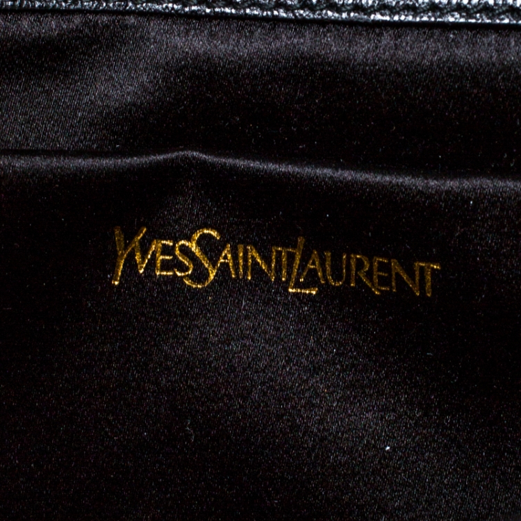 Pre Owned Saint Laurent Black Leather Large Chyc Clutch