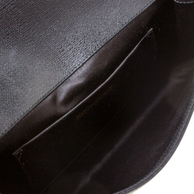 Pre Owned Saint Laurent Black Leather Large Chyc Clutch