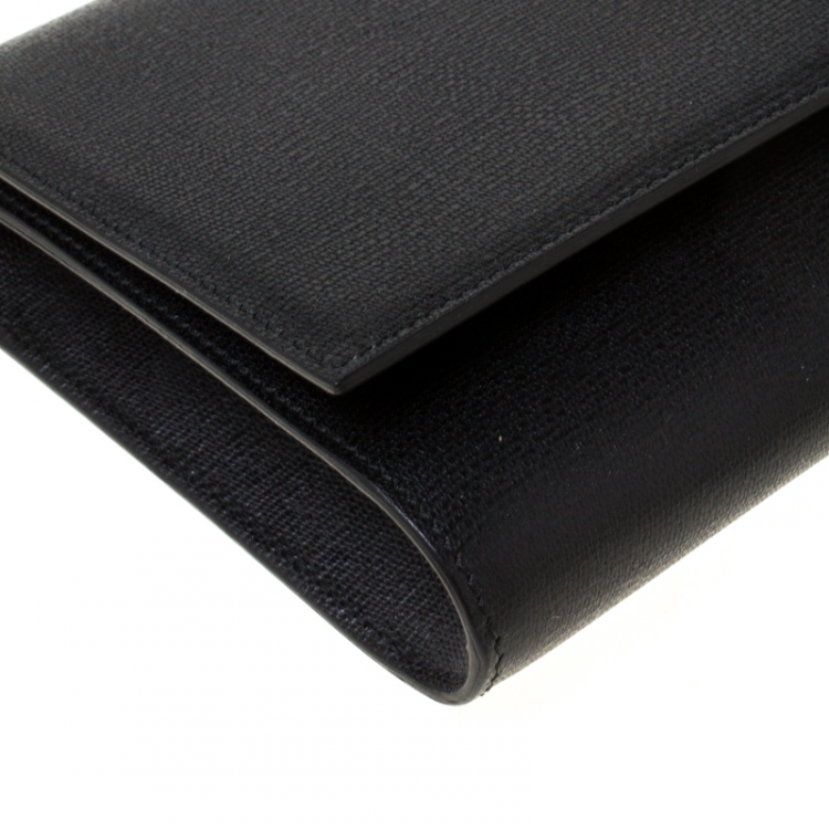 Pre Owned Saint Laurent Black Leather Large Chyc Clutch