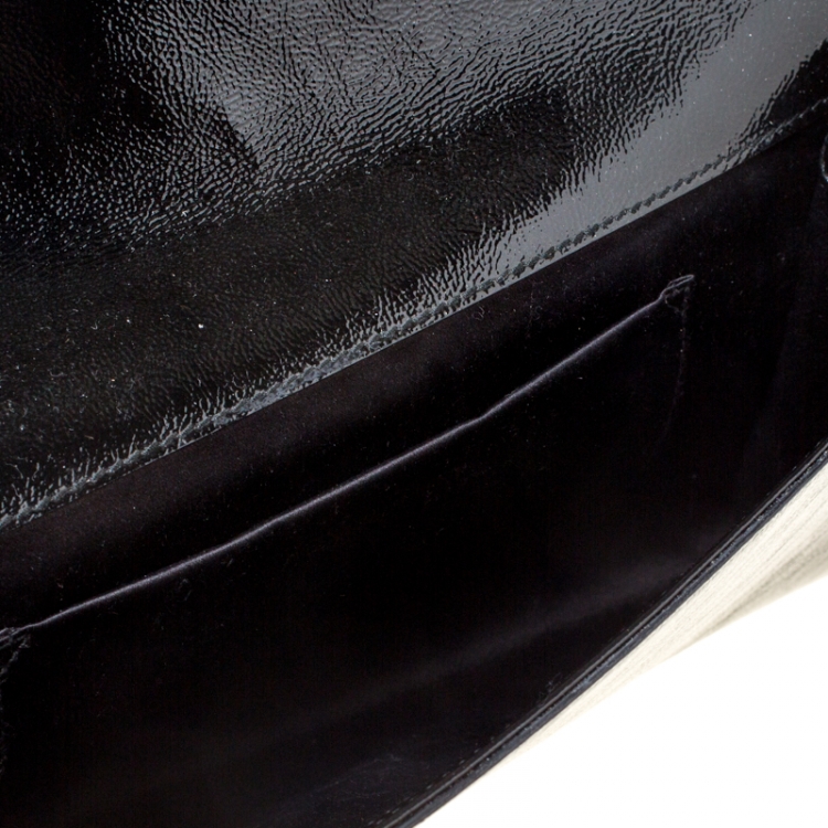 Pre Owned Saint Laurent Black Patent Leather Belle De Jour Flap Clutch