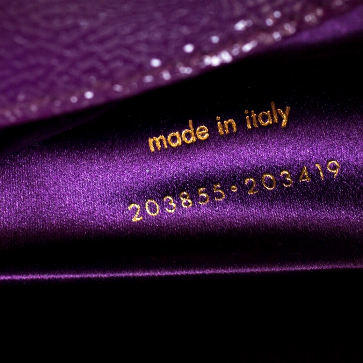 Pre Owned Saint Laurent Purple Patent Leather Belle De Jour Flap Clutch
