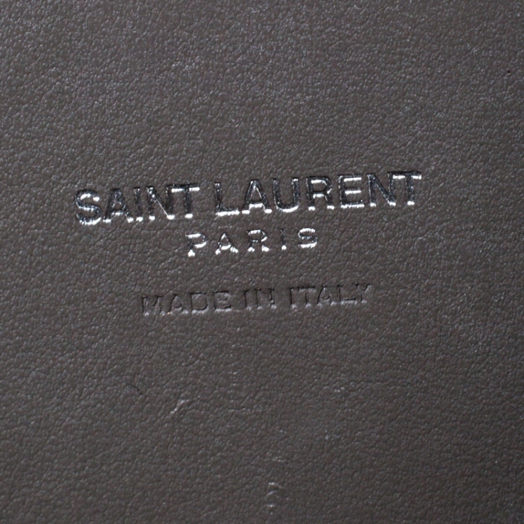 Pre Owned Saint Laurent Grey Croc Embossed Leather Nano Classic Sac De Jour Tote