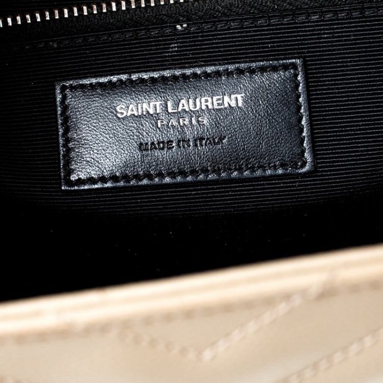 Pre Owned Saint Laurent Paris Beige Matelasse Leather Large Cassandre Flap Bag