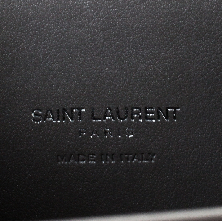 Pre Owned Saint Laurent Grey Croc Embossed Leather Nano Classic Sac De Jour Tote