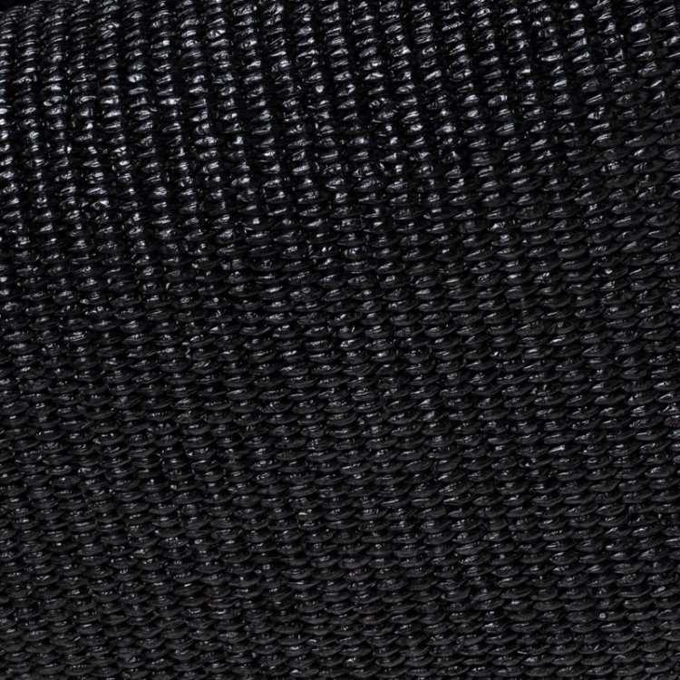 Pre Owned Saint Laurent Paris Black Raffia and Patent Woven Roady Hobo