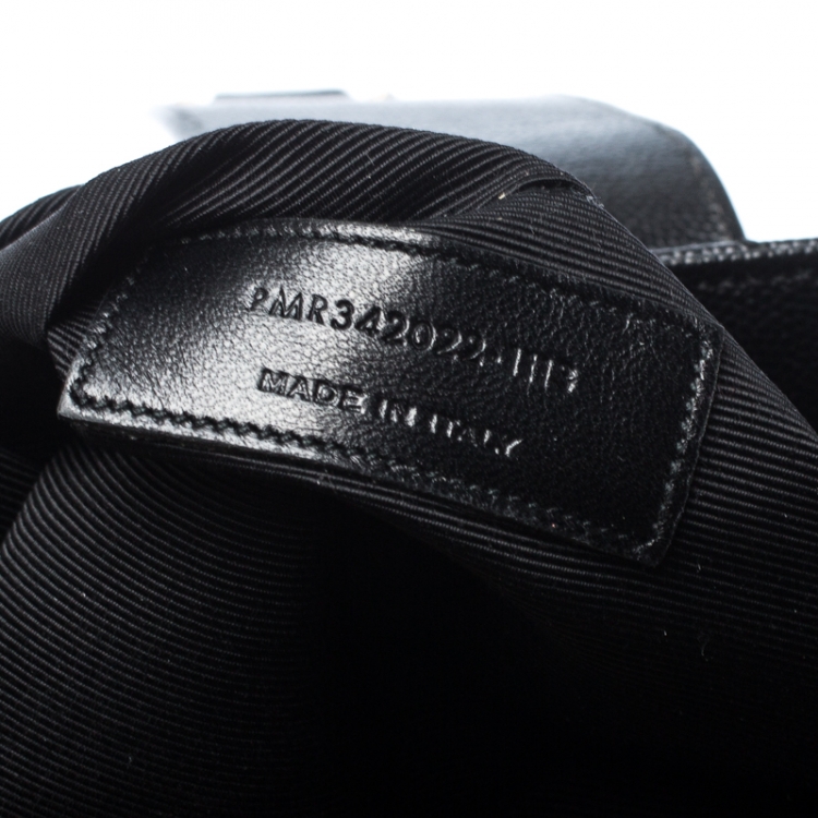 Pre Owned Saint Laurent Black Matelasse Leather Cassandre Shopper Tote