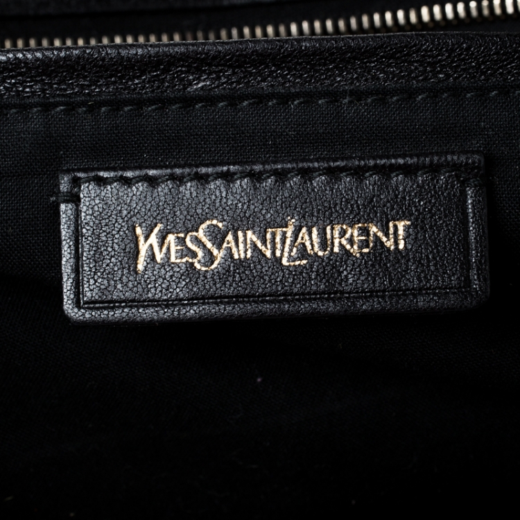 Pre Owned Saint Laurent Paris Black Leather Medium Cabas Chyc Satchel