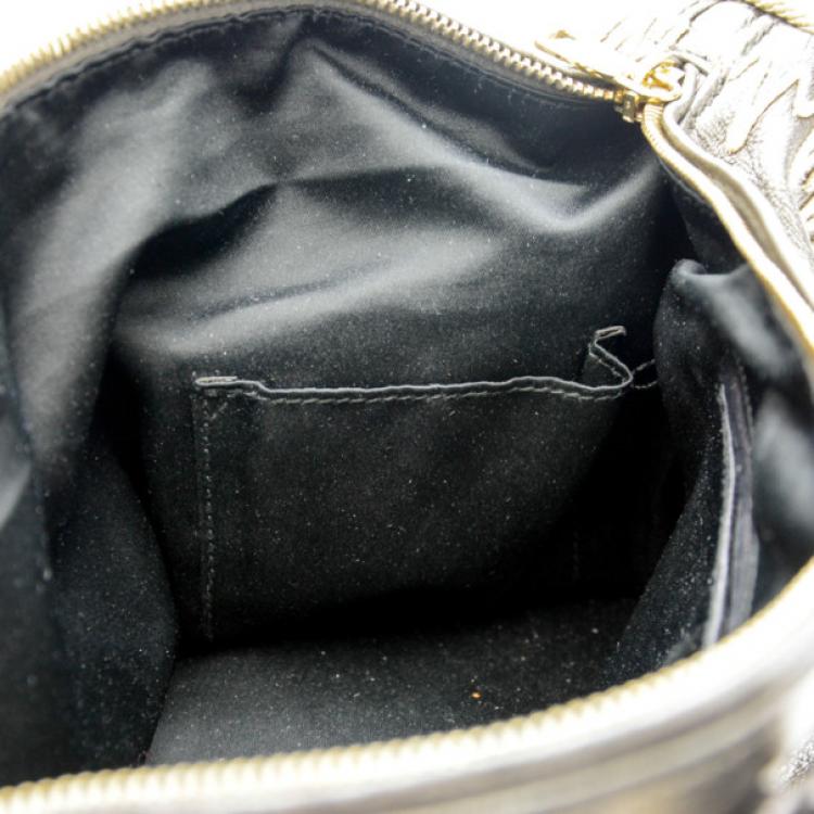 Pre Owned Yves Saint Laurent Silver Embroidered Boston Bag