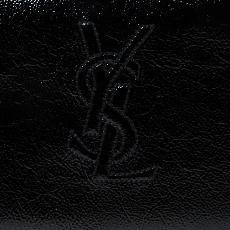 Pre Owned Siant Laurent Paris Black Patent Leather Belle De Jour Chain Clutch