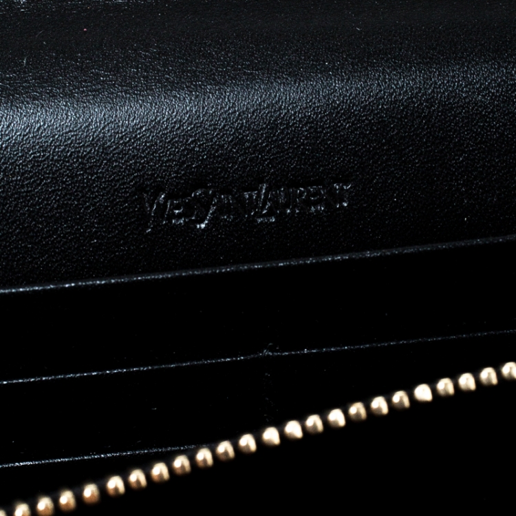 Pre Owned Siant Laurent Paris Black Patent Leather Belle De Jour Chain Clutch
