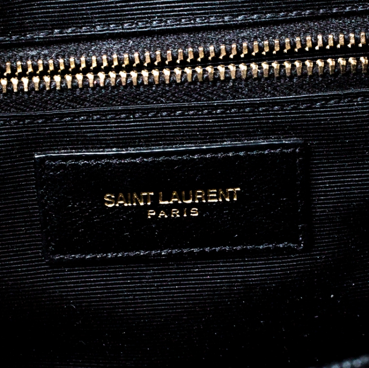 Pre Owned Saint Laurent Black Matelasse Leather Large Cassandre Flap Bag