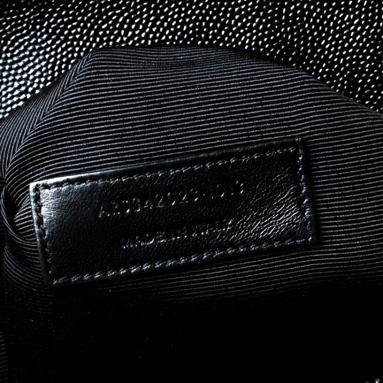 Pre Owned Saint Laurent Black Matelasse Leather Large Cassandre Flap Bag