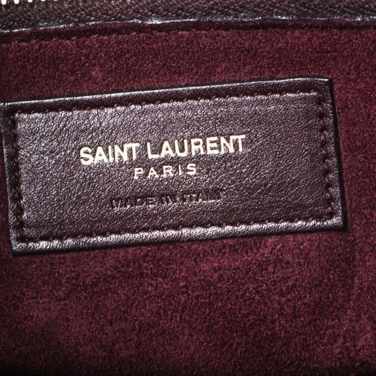 Pre Owned Saint Laurent Burgundy Leather Small Classic Sac De Jour Tote