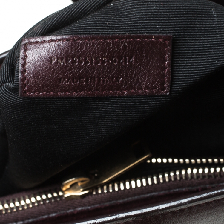 Pre Owned Saint Laurent Burgundy Leather Small Classic Sac De Jour Tote