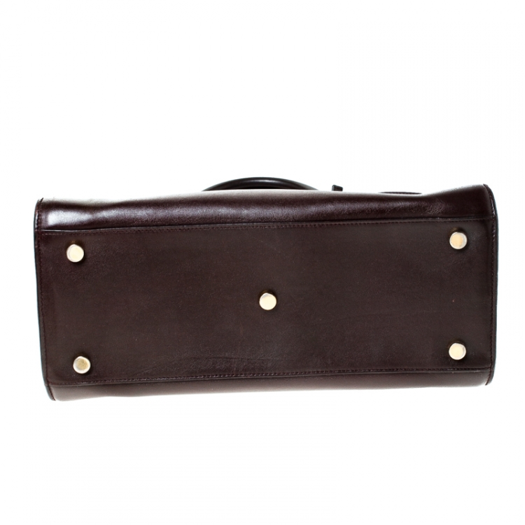 Pre Owned Saint Laurent Burgundy Leather Small Classic Sac De Jour Tote