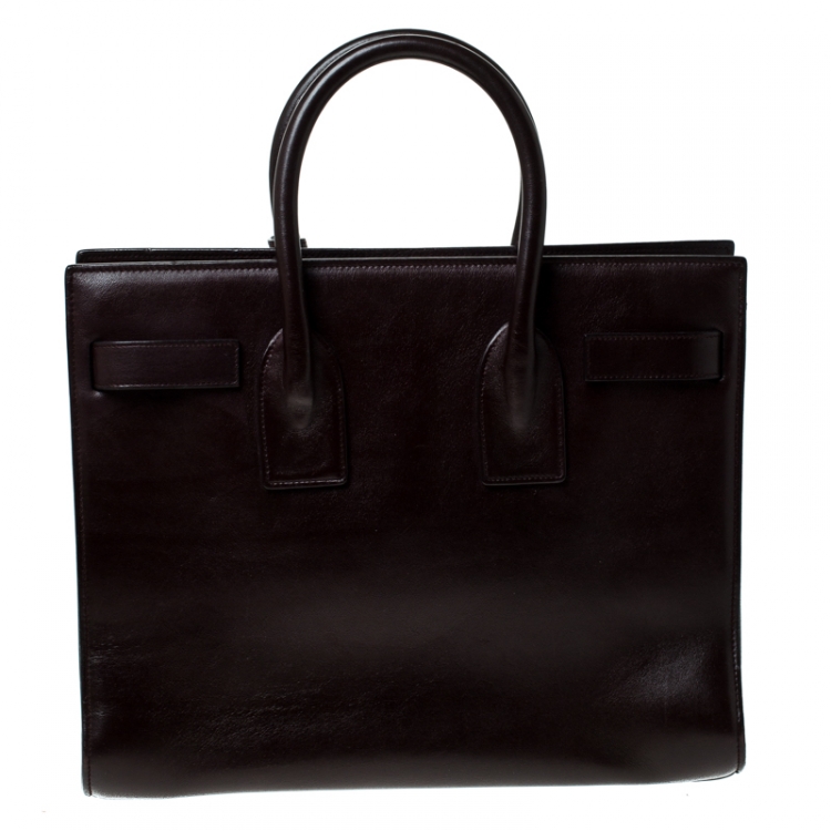 Pre Owned Saint Laurent Burgundy Leather Small Classic Sac De Jour Tote