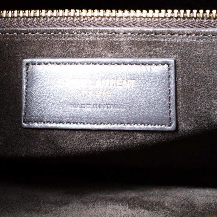 Pre Owned Saint Laurent Grey Leather Large Classic Sac De Jour Tote