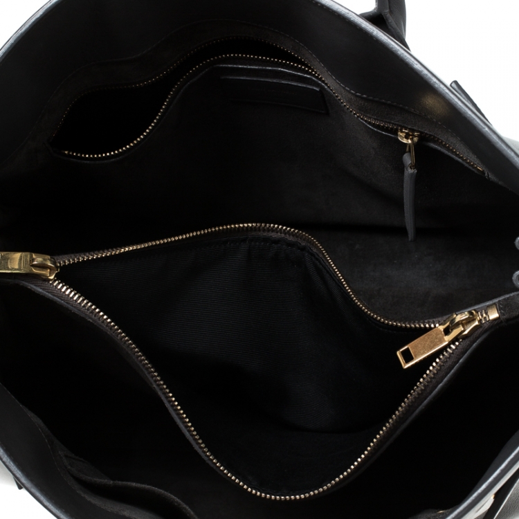 Pre Owned Saint Laurent Grey Leather Large Classic Sac De Jour Tote