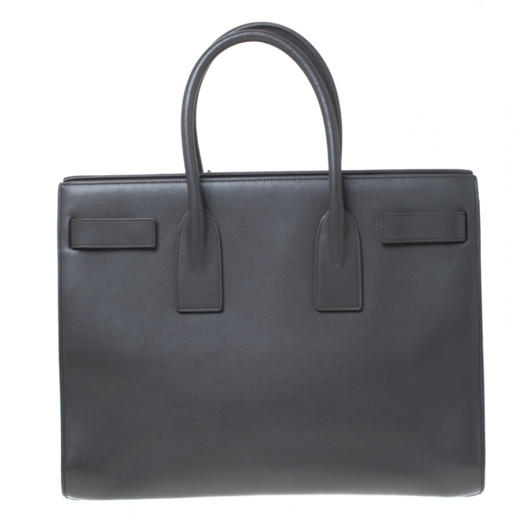 Pre Owned Saint Laurent Grey Leather Large Classic Sac De Jour Tote