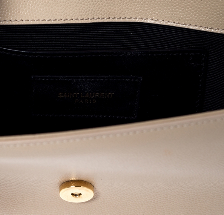 Pre Owned Saint Laurent Beige Leather Small Kate Crossbody Bag