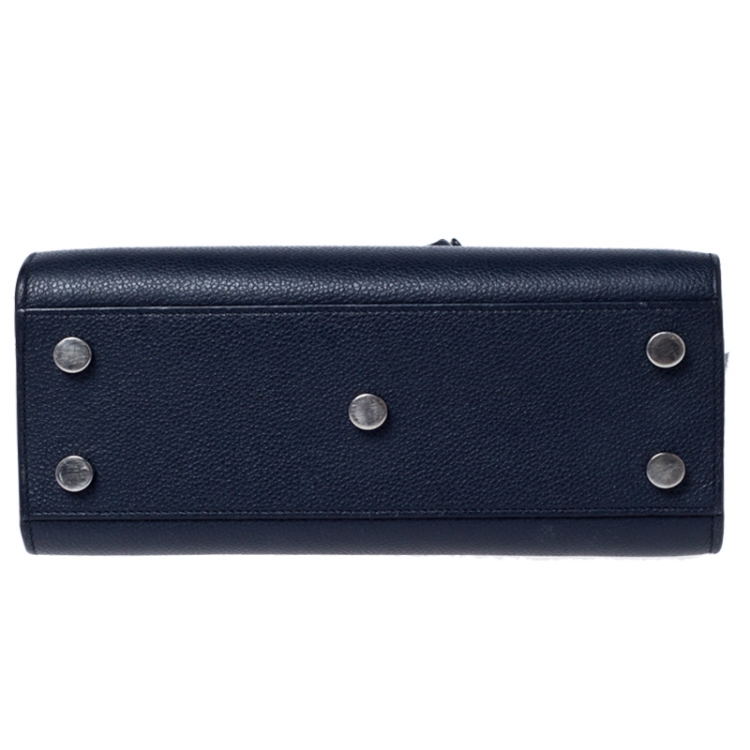 Pre Owned Saint Laurent Navy Blue Leather Nano Classic Sac De Jour Tote