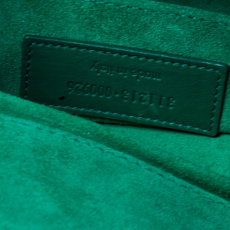 Pre Owned Saint Laurent Paris Green Leather Large Chyc Clutch