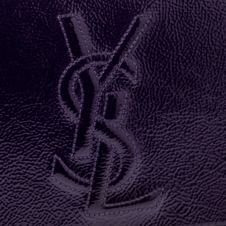 مملوكة مسبقًا Saint Laurent Paris Purple Patent Leather Belle De Jour Flap Clutch