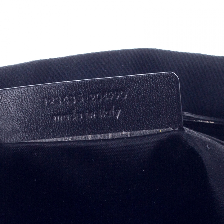 Pre Owned Saint Laurent Paris Black Canvas and Velvet Drawstring Kahala Tote