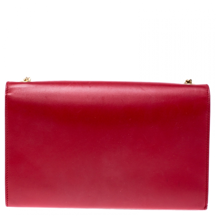 Pre Owned Saint Laurent Red Leather Kate Tassel Shoulder Bag