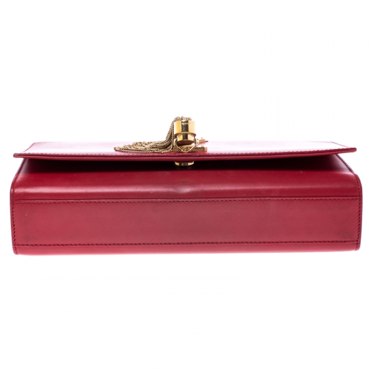 Pre Owned Saint Laurent Red Leather Kate Tassel Shoulder Bag