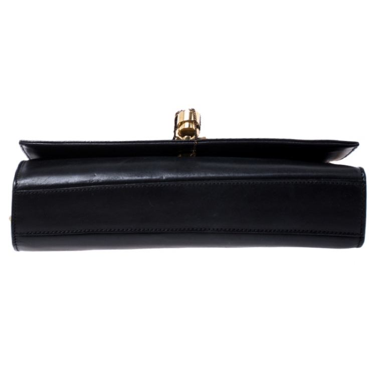 Pre Owned Saint Laurent Black Leather Kate Tassel Shoulder Bag