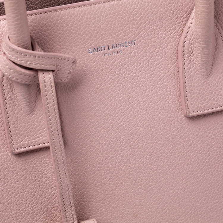 Pre Owned Saint Laurent Pink Leather Baby Classic Sac De Jour Tote