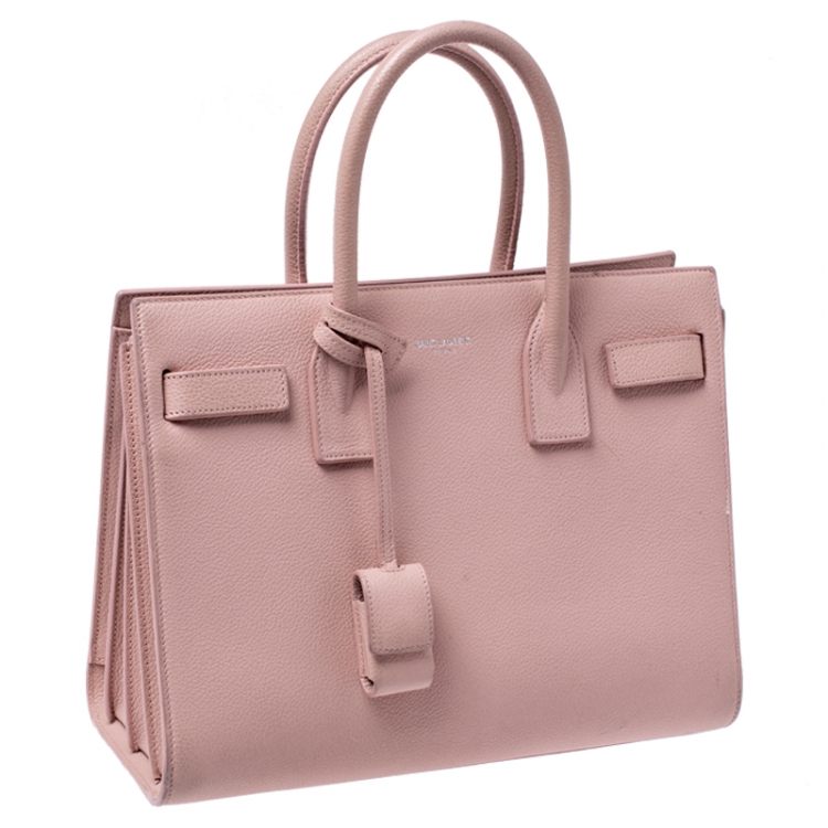 Pre Owned Saint Laurent Pink Leather Baby Classic Sac De Jour Tote