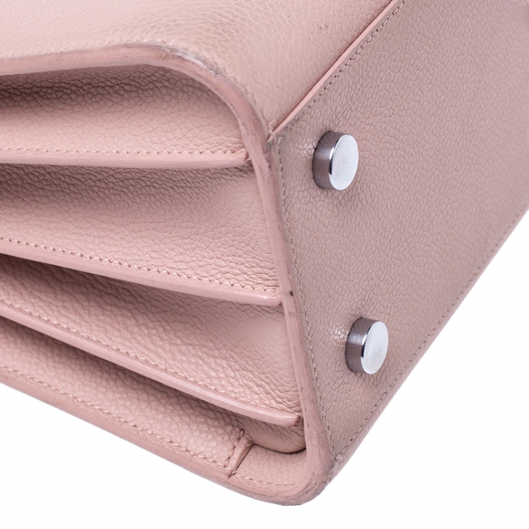 Pre Owned Saint Laurent Pink Leather Baby Classic Sac De Jour Tote