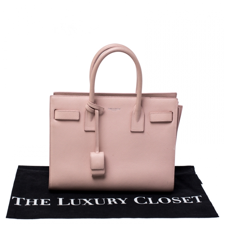 Pre Owned Saint Laurent Pink Leather Baby Classic Sac De Jour Tote