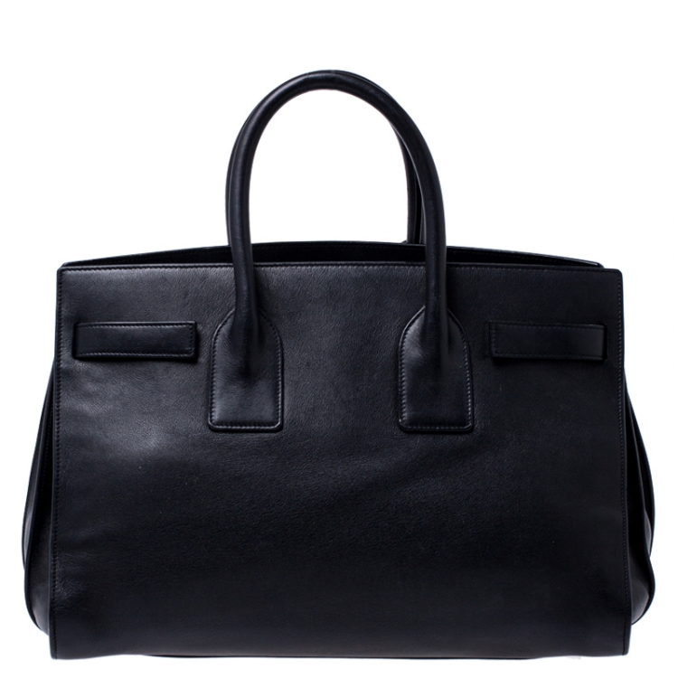 Pre Owned Saint Laurent Black Leather Small Classic Sac De Jour Tote