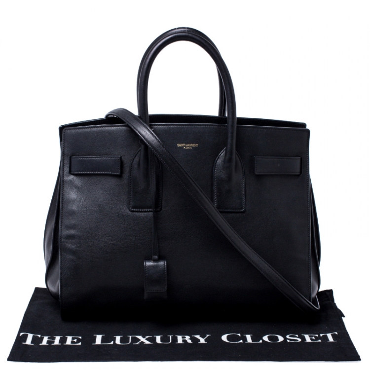 Pre Owned Saint Laurent Black Leather Small Classic Sac De Jour Tote