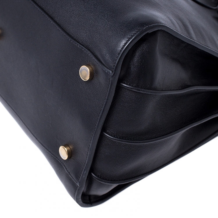 Pre Owned Saint Laurent Black Leather Small Classic Sac De Jour Tote