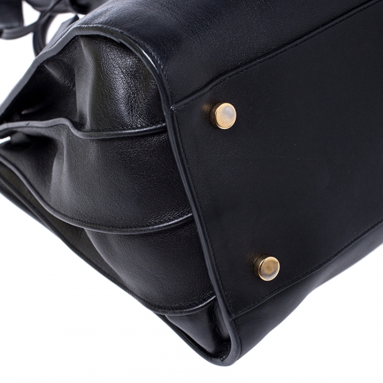 Pre Owned Saint Laurent Black Leather Small Classic Sac De Jour Tote