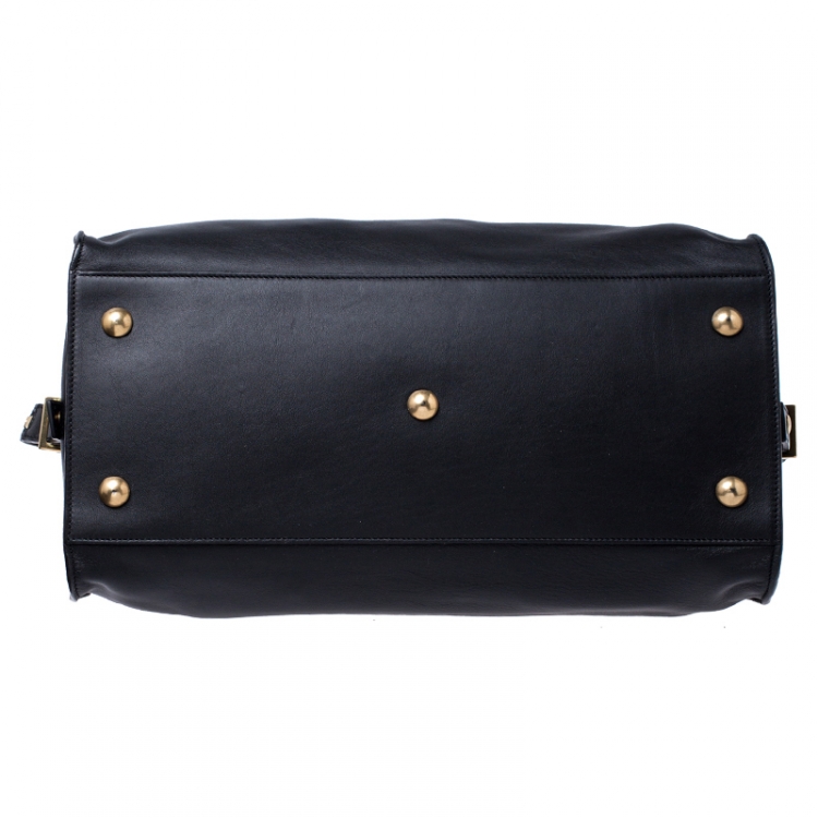 Pre Owned Saint Laurent Black Leather Medium Cabas Chyc Tote