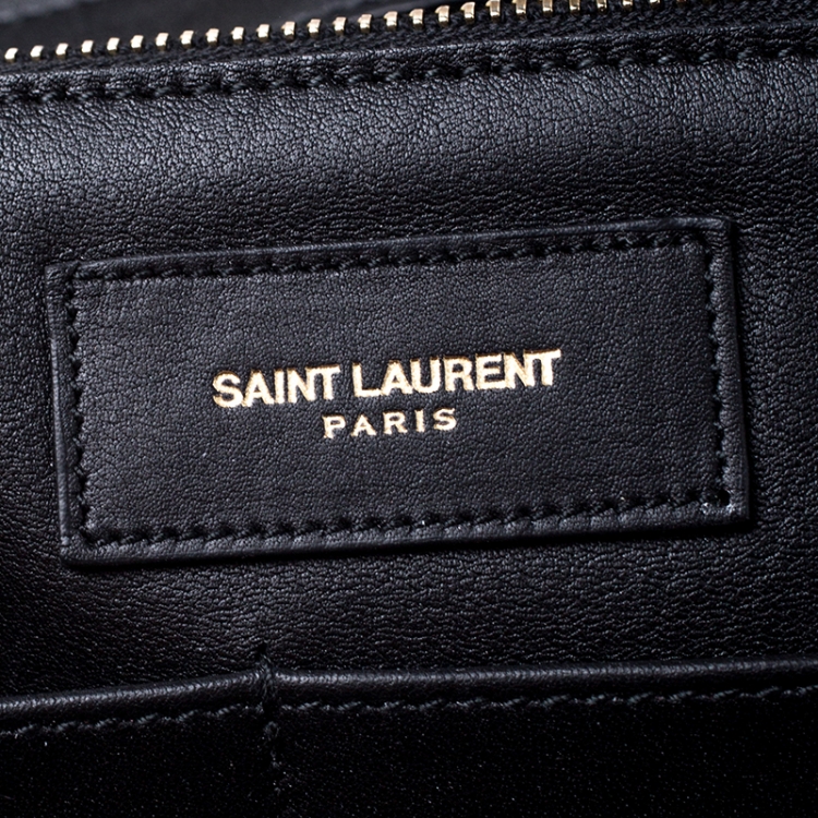 Pre Owned Saint Laurent Black Leather Medium Cabas Chyc Tote