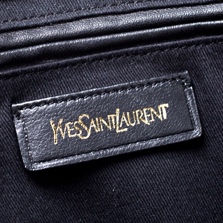 Pre Owned Saint Laurent Black Leather Large Cabas Chyc Satchel