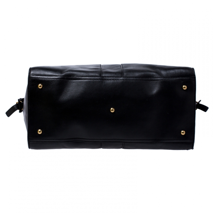 Pre Owned Saint Laurent Black Leather Large Cabas Chyc Satchel