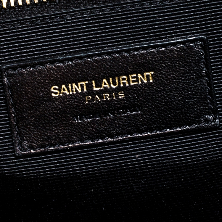 Pre Owned Saint Laurent Green Matelasse Leather Large Cassandre Flap Bag