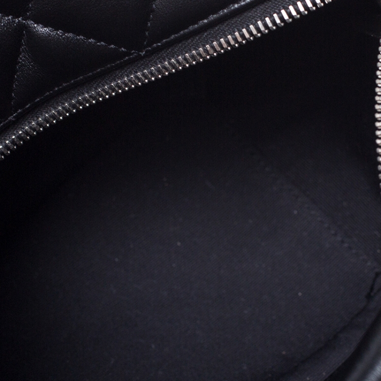Pre Owned Saint Laurent Black Matelasse Leather Small Lou Lou Bowling Bag