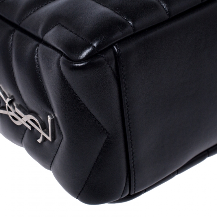 Pre Owned Saint Laurent Black Matelasse Leather Small Lou Lou Bowling Bag