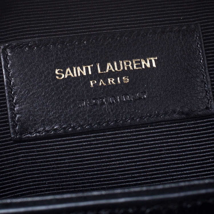 Pre Owned Saint Laurent Paris Black Leather Small Moujik Top Handle Bag